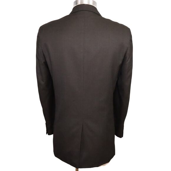Perry Ellis Sport Coat Mens 44R Brown Windowpane Jacket Blazer Lined Career - Picture 2 of 15